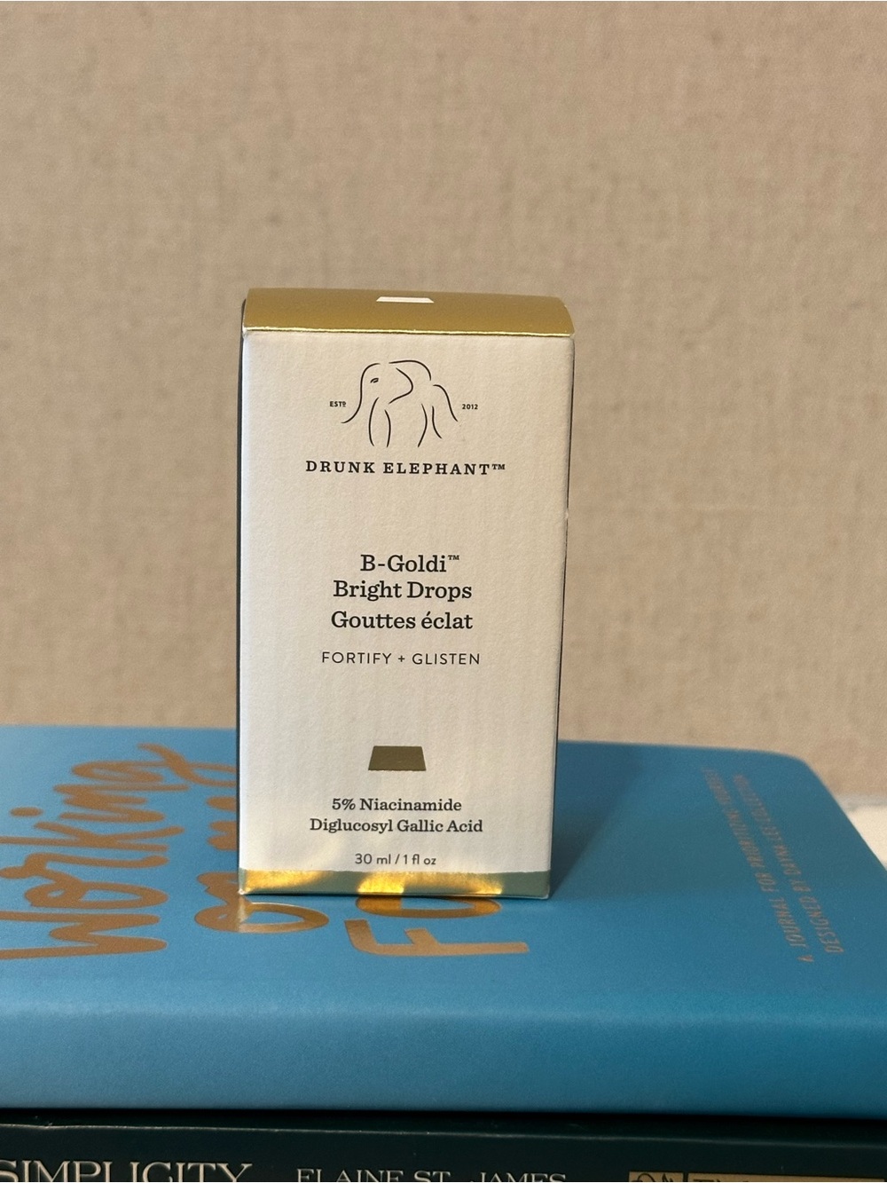 Drunk Elephant B-Goldi Bright Drops — White & Gold
